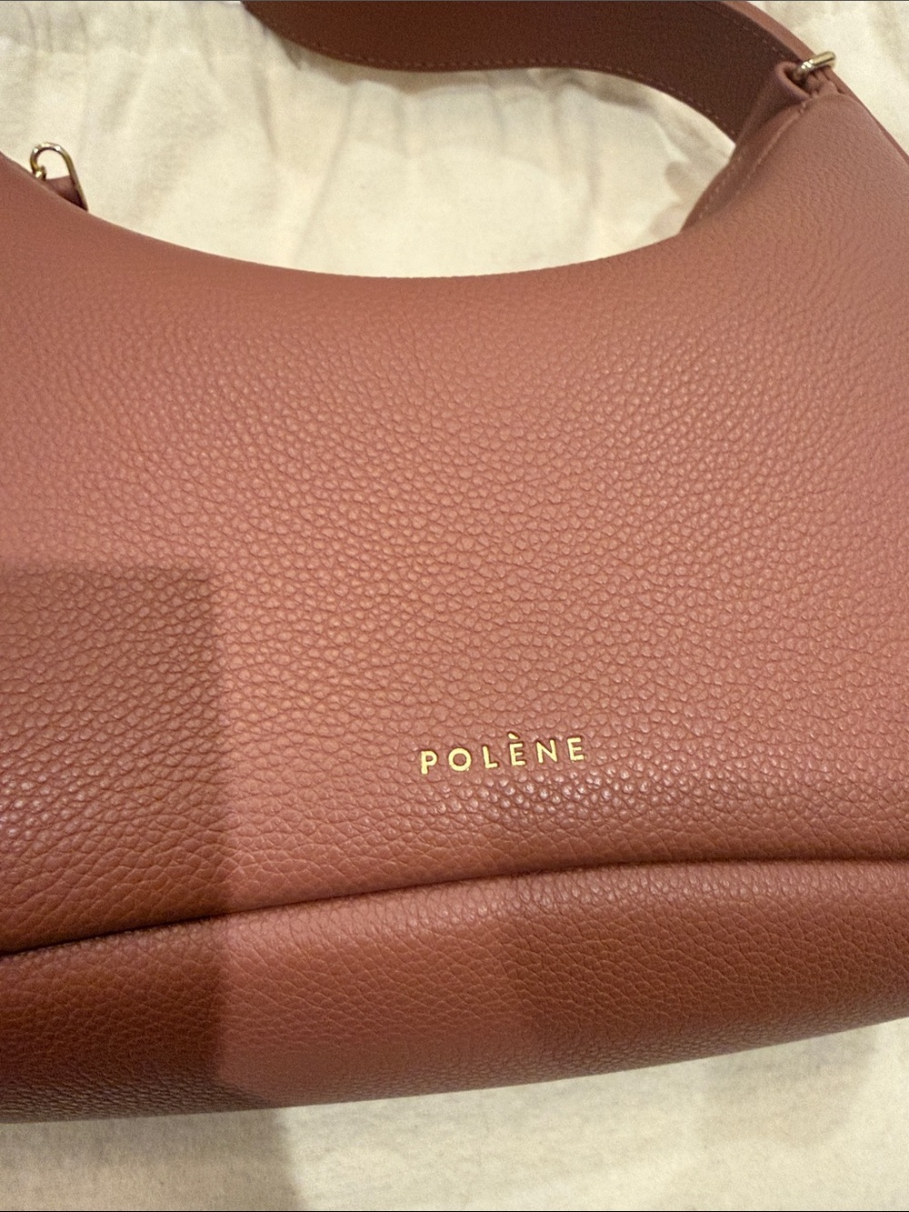 Polène Blush Pebbled Leather Shoulder Bag - Picture 2 of 6